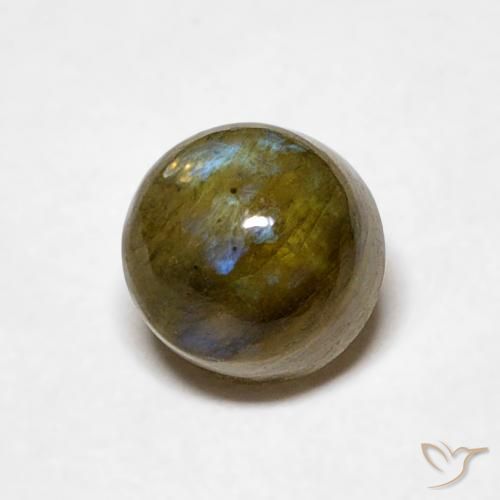 0.80 ct Multicolor Labradorite Stone, Natural Labradorite in Round Cabochon Shape for Sale