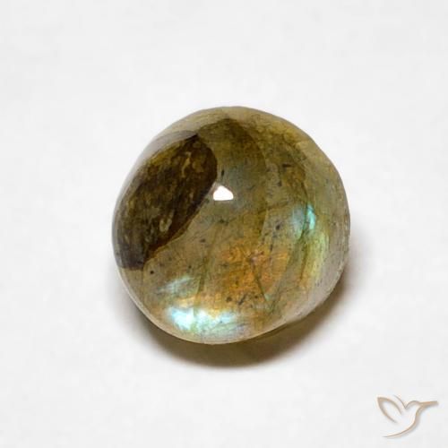 0.80 ct Multicolor Labradorite Stone, Natural Labradorite in Round Cabochon Shape for Sale