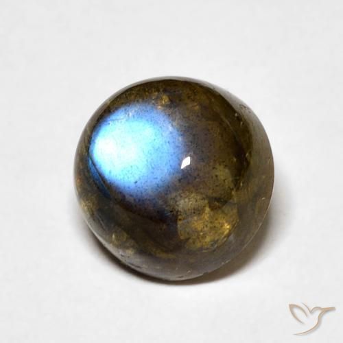 3.59 ct Multicolor Labradorite Stone, Natural Labradorite in Round Cabochon Shape for Sale