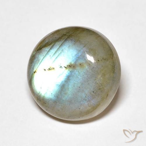 7.84 ct Multicolor Labradorite Stone, Natural Labradorite in Round Cabochon Shape for Sale