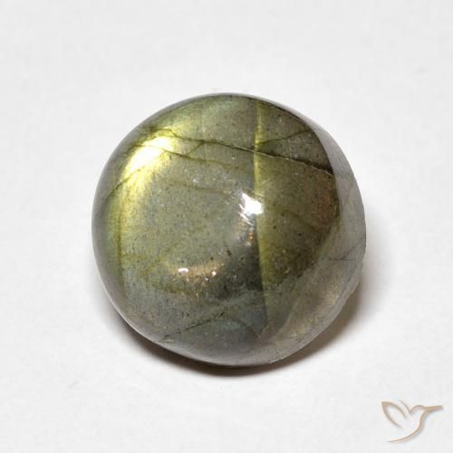 7.55 ct Multicolor Labradorite Stone, Natural Labradorite in Round Cabochon Shape for Sale