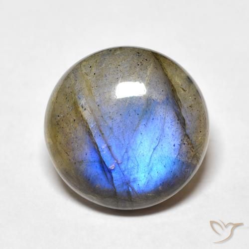Labradorita Multicolor Circular de 13,9mm de Madagascar, peso de 8.74 ct, piedra preciosa natural No tratado en Translúcido Clarity, Labradorita Cabujón Redondo de 1 pieza - Color: Multicolor, dureza Mohs de 6 - 6.5, Photo A