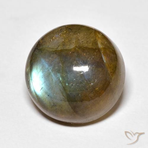 14.33 ct Multicolor Labradorite Stone, Natural Labradorite in Round Cabochon Shape for Sale