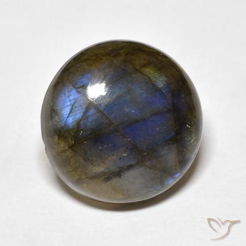 10.80 ct Multicolor Labradorite Stone, Natural Labradorite in Round Cabochon Shape for Sale