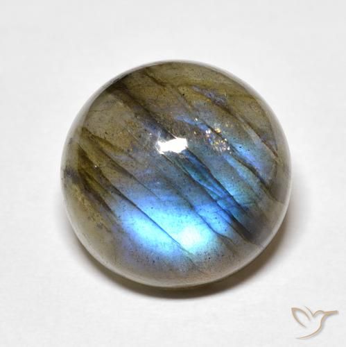 Labradorite Multicolore round cabochon de Madagascar, 14,1mm, poids de 12 ct, pierre gemme naturelle Non traité de pureté Translucide, 1 pièce de labradorite, couleur Multicolore, dureté Mohs de 6 à 6.5, Photo A