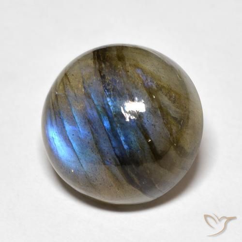 12.00 ct Multicolor Labradorite Stone, Natural Labradorite in Round Cabochon Shape for Sale