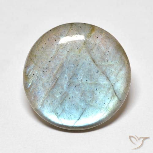 Labradorite multicolore taglio rotondo da 14,65 ct dal Madagascar, dimensione 19,2mm, pietra preziosa naturale non trattati , purezza Translucent, Labradorite Cabochon rotondo da 1 pz, durezza Mohs di 6 - 6,5, Photo A