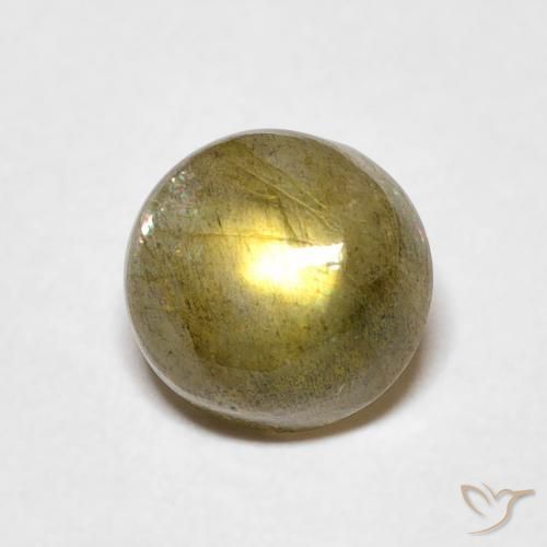 1.65 ct Multicolor Labradorite Stone, Natural Labradorite in Round Cabochon Shape for Sale