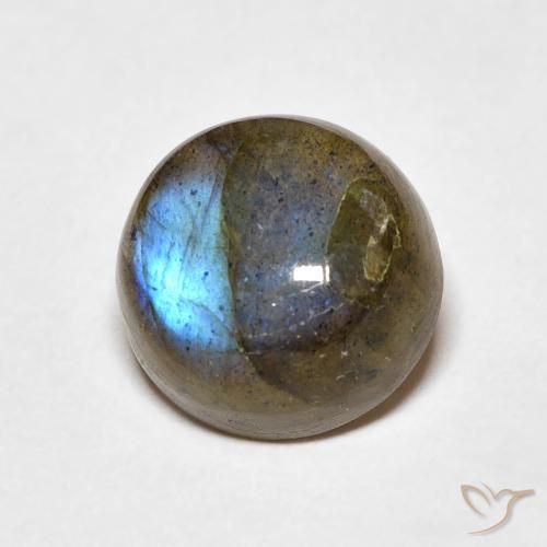 4.26 ct Multicolor Labradorite Stone, Natural Labradorite in Round Cabochon Shape for Sale