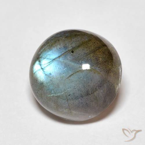 6.23 ct Multicolor Labradorite Stone, Natural Labradorite in Round Cabochon Shape for Sale