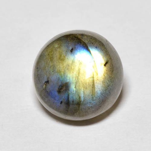 Labradorite Cabochon rotondo da 4,72 ct dal Madagascar, dimensione 10,2mm, purezza Translucent, pietra preziosa naturale non trattati, Labradorite 1pc in colore Multicolore, durezza Mohs di 6 - 6,5, Photo A