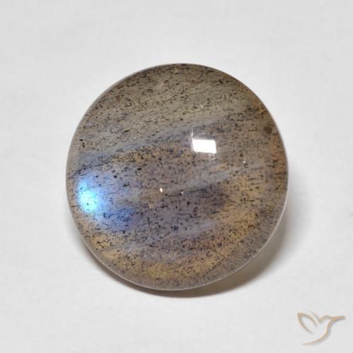 7.25 ct Multicolor Labradorite Stone, Natural Labradorite in Round Cabochon Shape for Sale