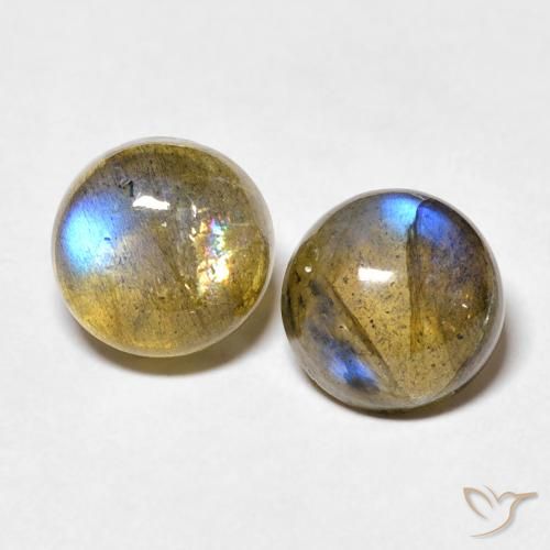 5.02ctw Natural Multicolor Labradorite, Round, Transparent