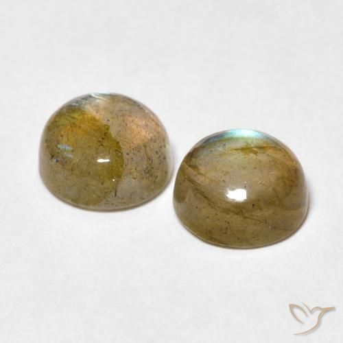 Labradorite Gemstones in 7 mm (calibrated) Size for Sale, Labradorite Stones in Multicolor Color
