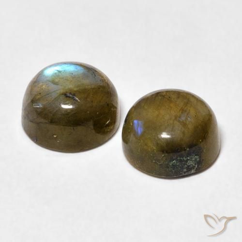 Labradorite Gemstones in 7 mm (calibrated) Size for Sale, Labradorite Stones in Multicolor Color