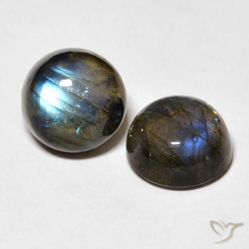 7.00 ctw Multicolor Labradorite Stones, Natural Labradorite in Round Cabochon Shape for Sale