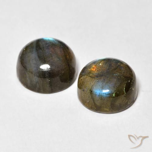 Labradorite Gemstones in 9 mm (calibrated) Size for Sale, Labradorite Stones in Multicolor Color