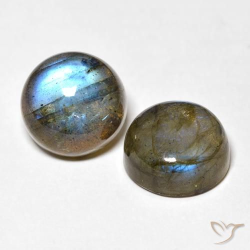 12.56 ctw Multicolor Labradorite Stones, Natural Labradorite in Round Cabochon Shape for Sale