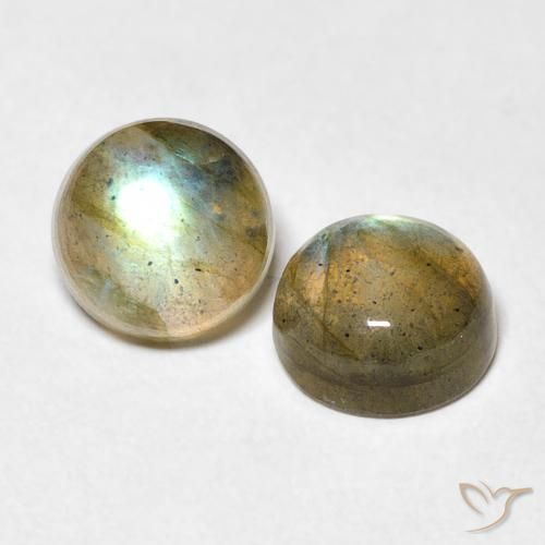 3.41 ctw Multicolor Labradorite Stones, Natural Labradorite in Round Cabochon Shape for Sale