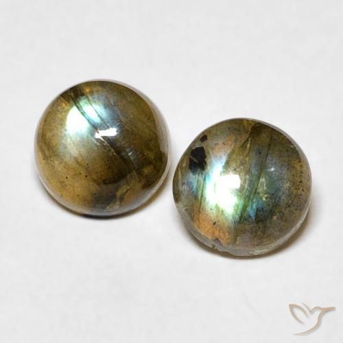 2.10ctw Natural Multicolor Labradorite, Round, Translucent