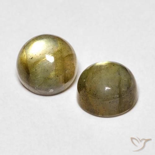 2.12 ctw Multicolor Labradorite Stones, Natural Labradorite in Round Cabochon Shape for Sale
