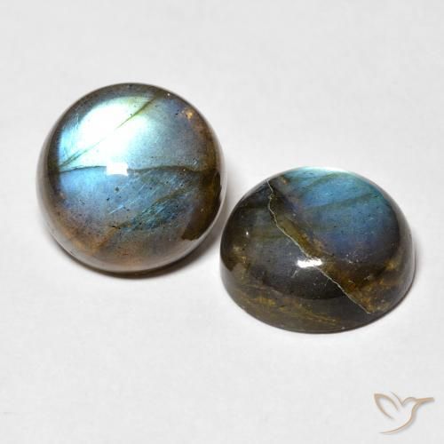 18.86 ctw Multicolor Labradorite Stones, Natural Labradorite in Round Cabochon Shape for Sale