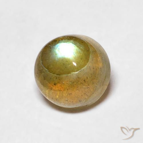 0.67 ct Multicolor Labradorite Stone, Natural Labradorite in Round Cabochon Shape for Sale