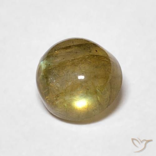 0.63 ct Multicolor Labradorite Stone, Natural Labradorite in Round Cabochon Shape for Sale