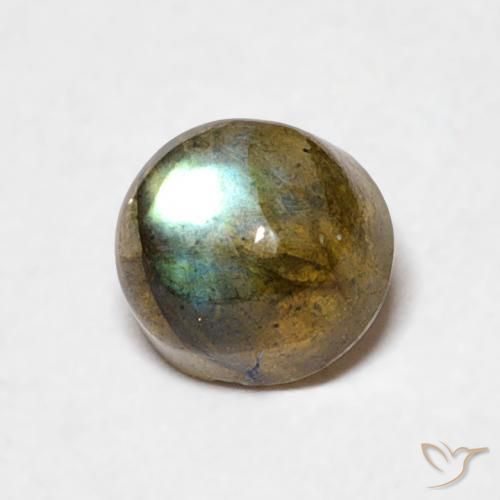 0.76 ct Multicolor Labradorite Stone, Natural Labradorite in Round Cabochon Shape for Sale