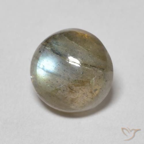 1.46 ct Multicolor Labradorite Stone, Natural Labradorite in Round Cabochon Shape for Sale