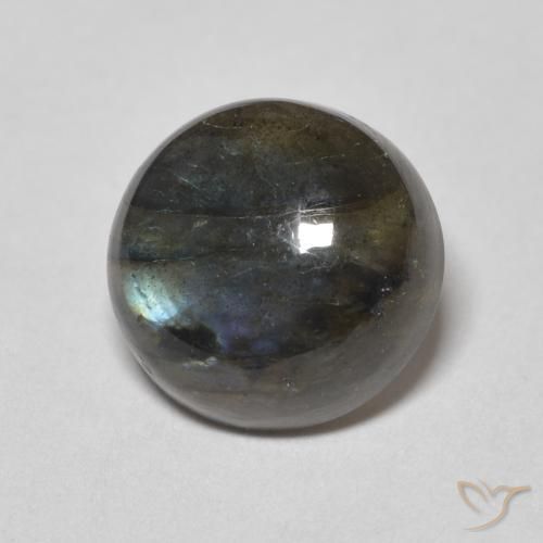 4.18 ct Multicolor Labradorite Stone, Natural Labradorite in Round Cabochon Shape for Sale