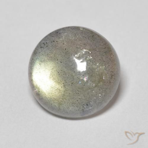3.26 ct Multicolor Labradorite Stone, Natural Labradorite in Round Cabochon Shape for Sale