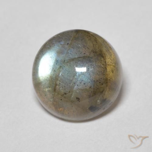 2.16 ct Multicolor Labradorite Stone, Natural Labradorite in Round Cabochon Shape for Sale