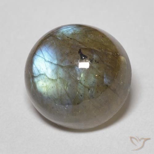 3.72 ct Multicolor Labradorite Stone, Natural Labradorite in Round Cabochon Shape for Sale