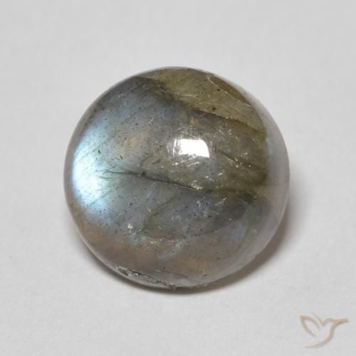 4.30 ct Multicolor Labradorite Stone, Natural Labradorite in Round Cabochon Shape for Sale