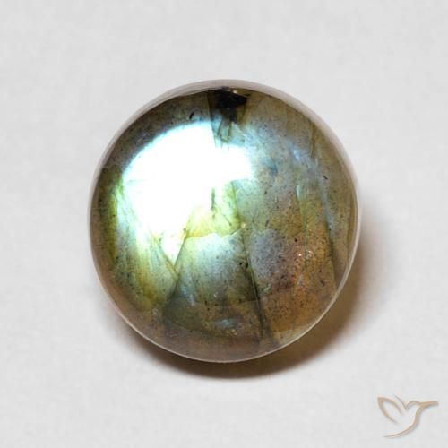 4.42 ct Multicolor Labradorite Stone, Natural Labradorite in Round Cabochon Shape for Sale