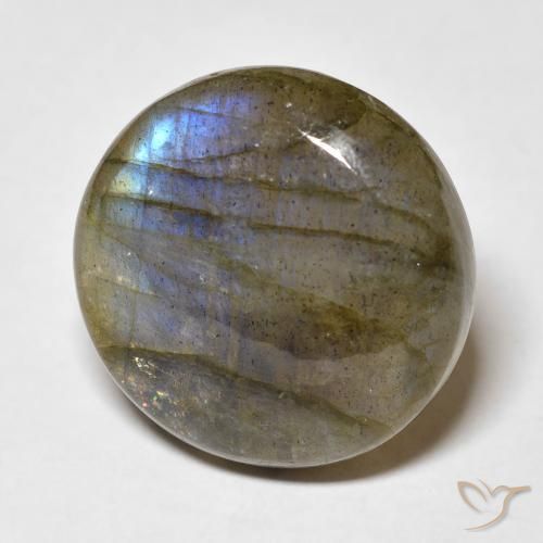 19.06 ct Multicolor Labradorite Stone, Natural Labradorite in Round Cabochon Shape for Sale