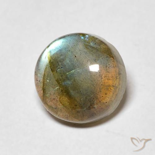 2.05 ct Multicolor Labradorite Stone, Natural Labradorite in Round Cabochon Shape for Sale