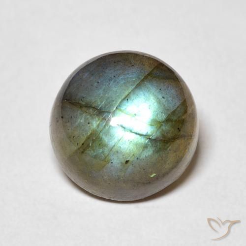 Labradorita Multicolor Circular de 5.05 ct de Madagascar, dimensión 10,3mm, piedra preciosa natural No tratado, claridad Translúcido, Labradorita Cabujón Redondo de 1 pieza, dureza de Mohs de 6 - 6.5 , Photo A