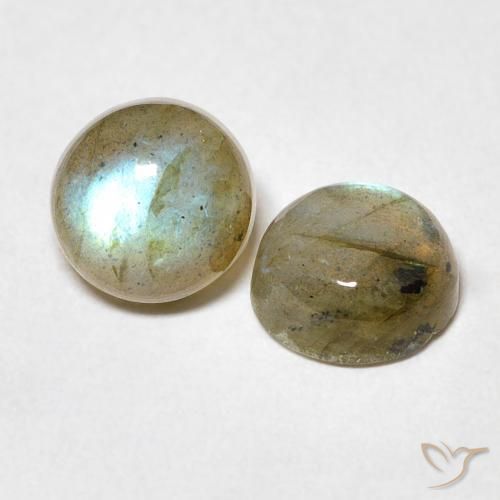 3.42 ctw Multicolor Labradorite Stones, Natural Labradorite in Round Cabochon Shape for Sale