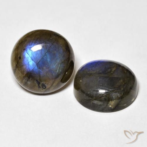 16.89 ctw Multicolor Labradorite Stones, Natural Labradorite in Round Cabochon Shape for Sale
