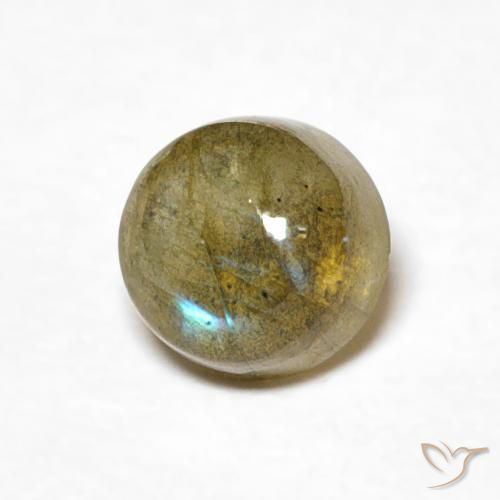 0.71 ct Multicolor Labradorite Stone, Natural Labradorite in Round Cabochon Shape for Sale