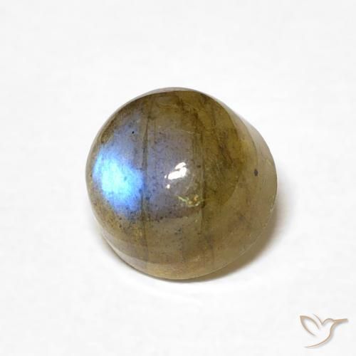 1.33 ct Multicolor Labradorite Stone, Natural Labradorite in Round Cabochon Shape for Sale