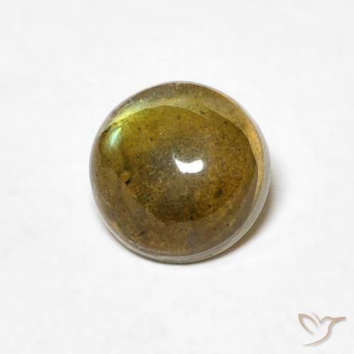 0.84 ct Multicolor Labradorite Stone, Natural Labradorite in Round Cabochon Shape for Sale