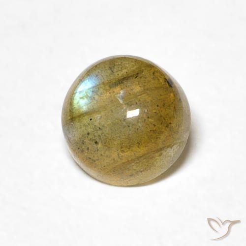1.09 ct Multicolor Labradorite Stone, Natural Labradorite in Round Cabochon Shape for Sale