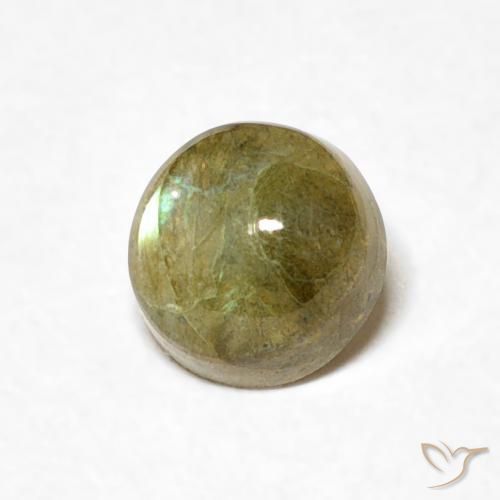0.60 ct Multicolor Labradorite Stone, Natural Labradorite in Round Cabochon Shape for Sale