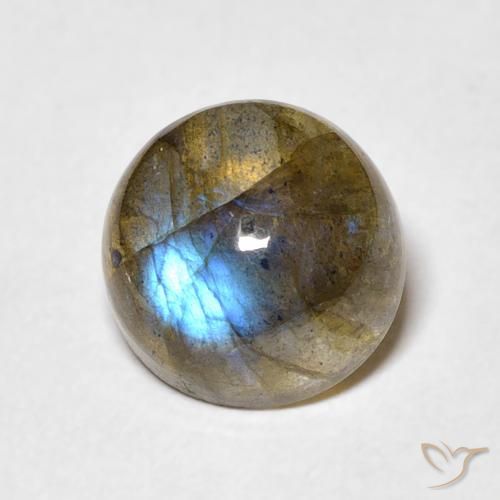 3.48 ct Multicolor Labradorite Stone, Natural Labradorite in Round Cabochon Shape for Sale