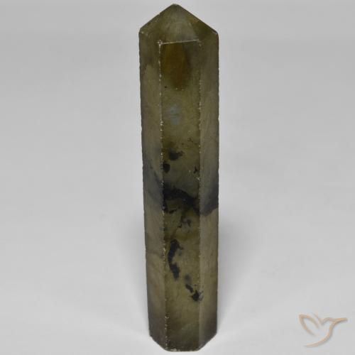 39.13 ct Multicolor Labradorite Stone, Natural Labradorite in Pencil Cut Shape for Sale