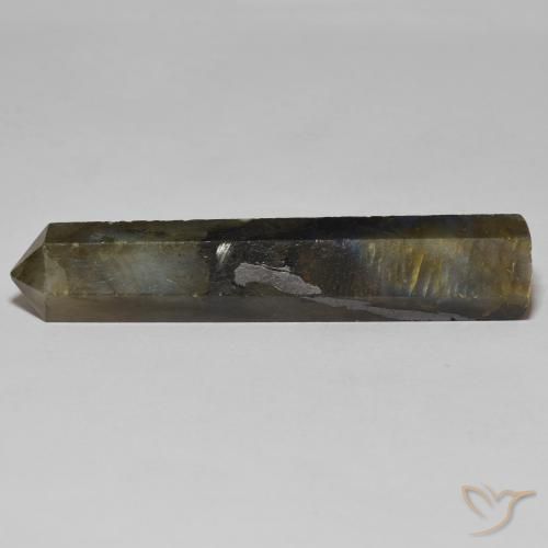 38.92 ct Multicolor Labradorite Stone, Natural Labradorite in Pencil Cut Shape for Sale