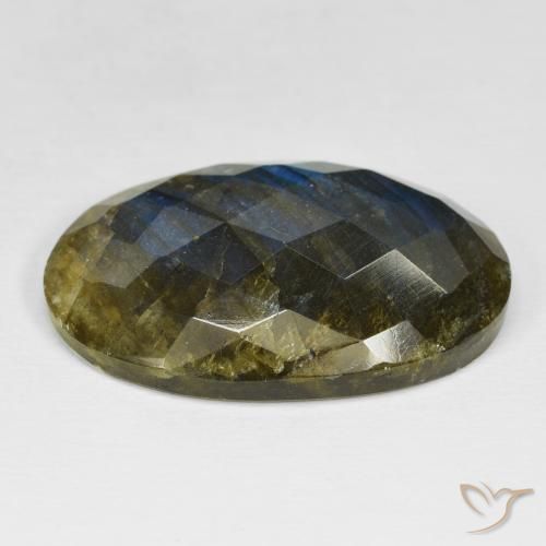 Labradorite Gemstone in 32.6 x 22 mm Size for Sale, Labradorite Stone in Multicolor Color